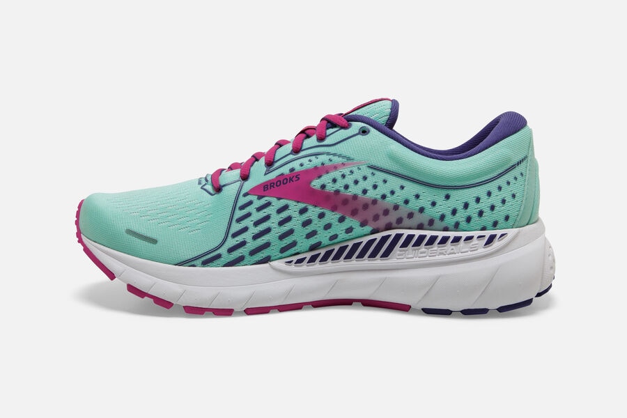 Brooks Running Shoes - Adrenaline GTS 21 Road Womens - Turquoise/Pink - HQZ-286701